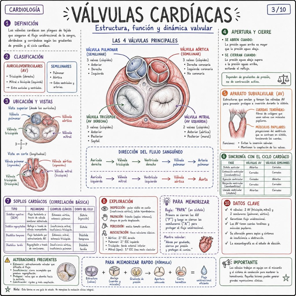 Válvulas Cardíacas: Estructura, función y dinámica valvular (3/10)