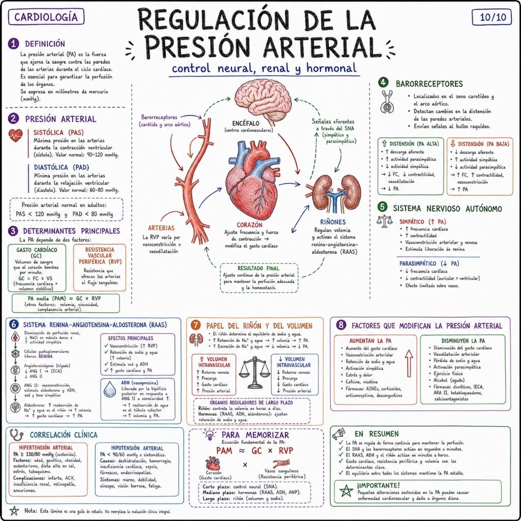 Regulación de la Presión Arterial: Control neural, renal y hormonal (10/10)